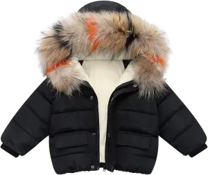 1-6 Years Baby Toddler Girls Winter Jacket Coat Fur Hooded Warm Clothes Kids Fashion Puffer Jacket Parka Outerwear