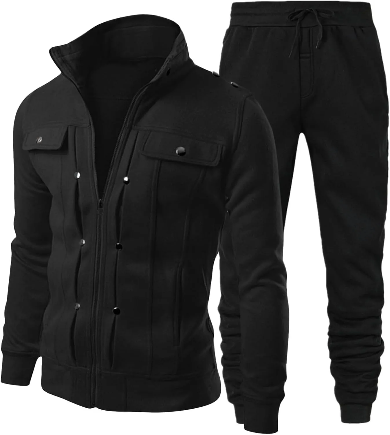 2024 Men's 2 Pieces Full Zip Tracksuits Classic Sport Suits Stylish Casual Outfits Jacket & Pants Fitness Sweatsuit Set
