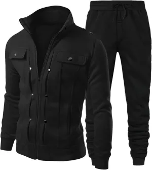 2024 Men's 2 Pieces Full Zip Tracksuits Classic Sport Suits Stylish Casual Outfits Jacket & Pants Fitness Sweatsuit Set