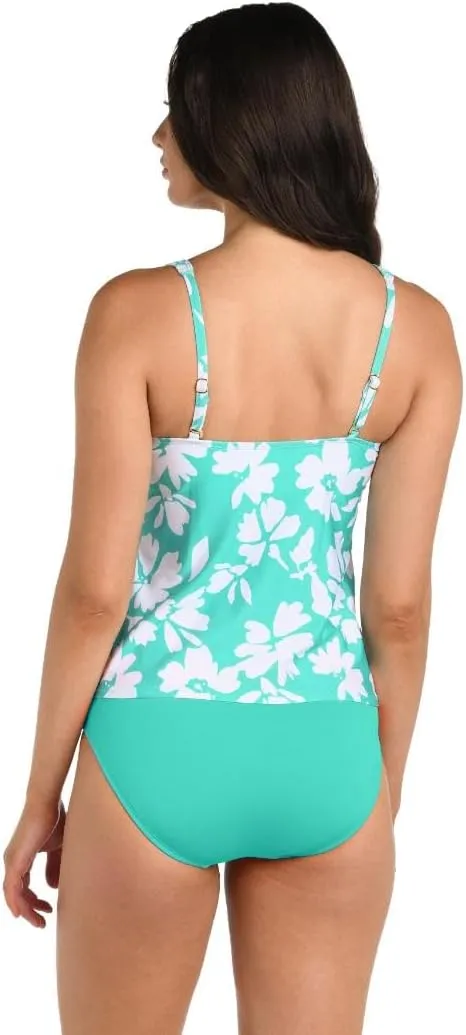 24th & Ocean Women's Over The Shoulder Tankini Swimsuit Top