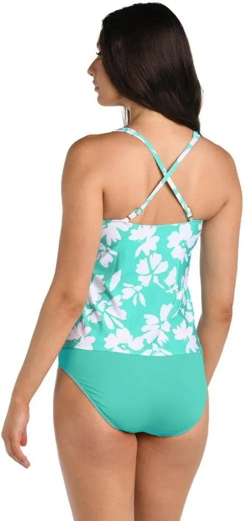 24th & Ocean Women's Over The Shoulder Tankini Swimsuit Top