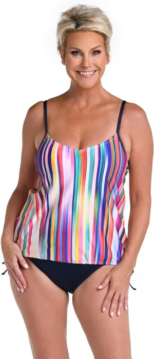 24th & Ocean Women's Standard Side Tie Tankini Swimsuit Top