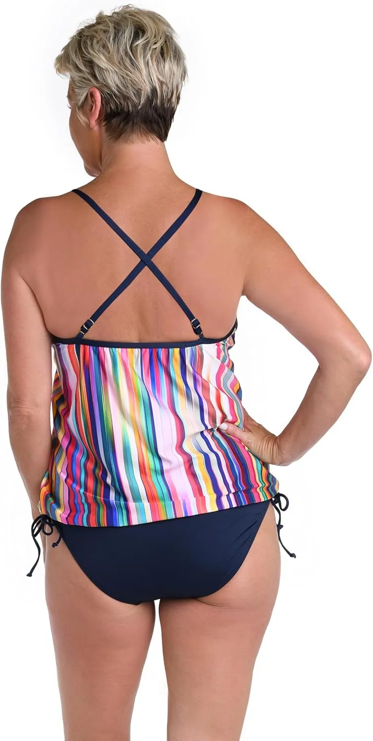 24th & Ocean Women's Standard Side Tie Tankini Swimsuit Top