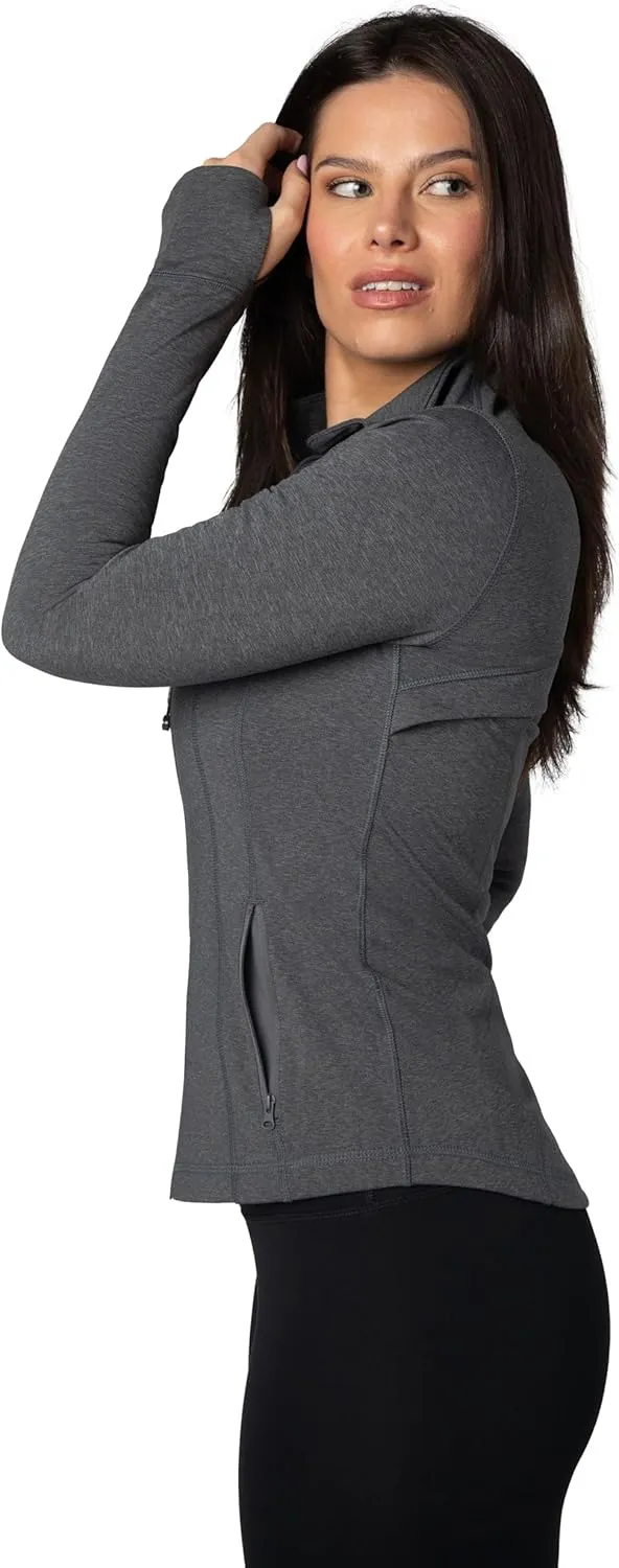 90 Degree By Reflex Womens Lightweight, Full Zip Running Track Jacket