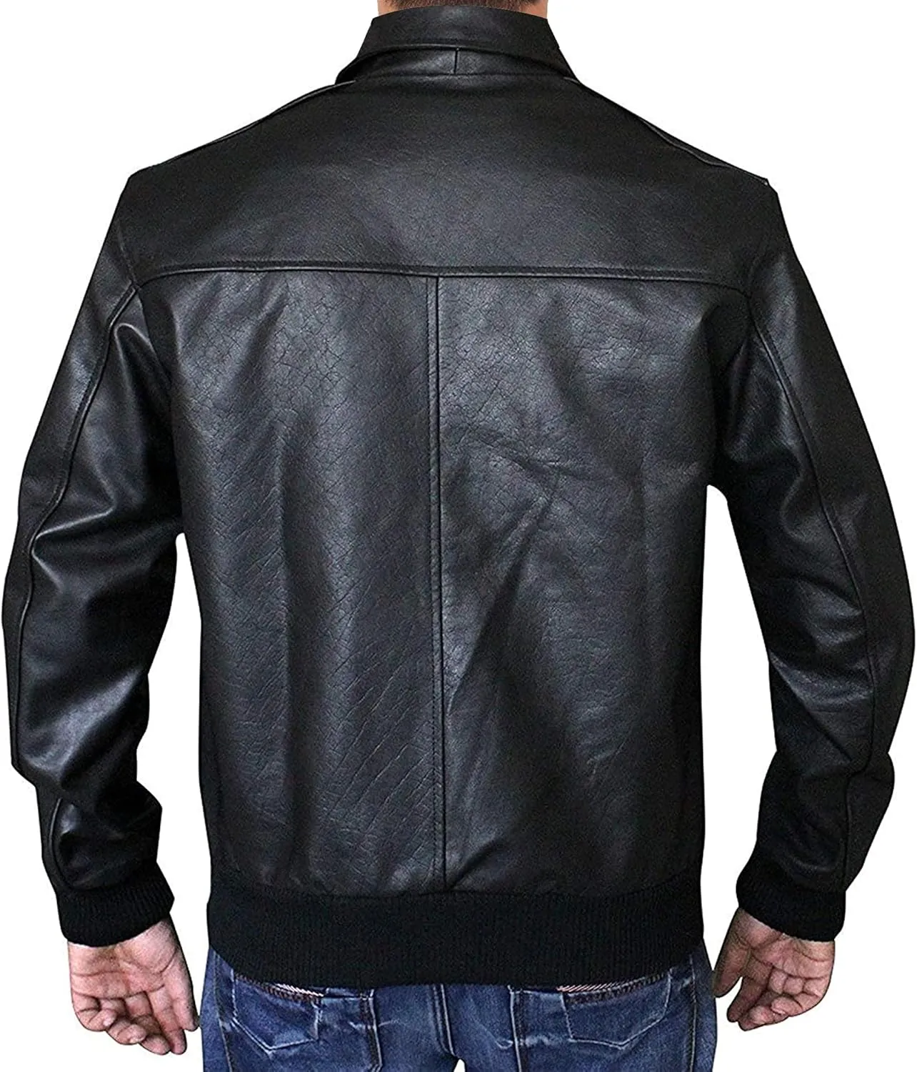 A2 Airforce Mens Leather Jacket - Distressed Brown Sheepskin Leather Jacket Adult - Aviator Bomber Outerwear