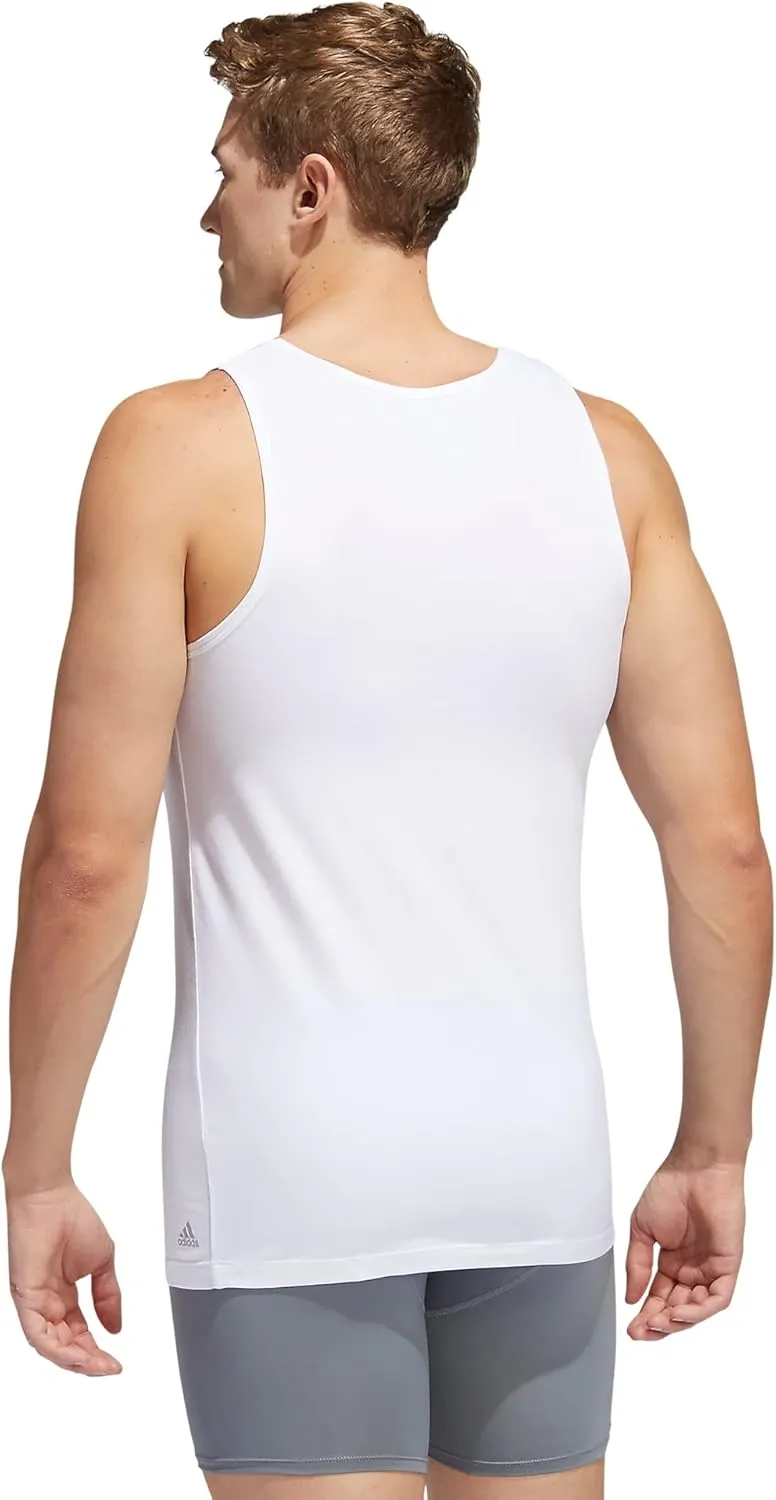 adidas Men's Stretch Cotton Tank Top Undershirts (2-Pack)