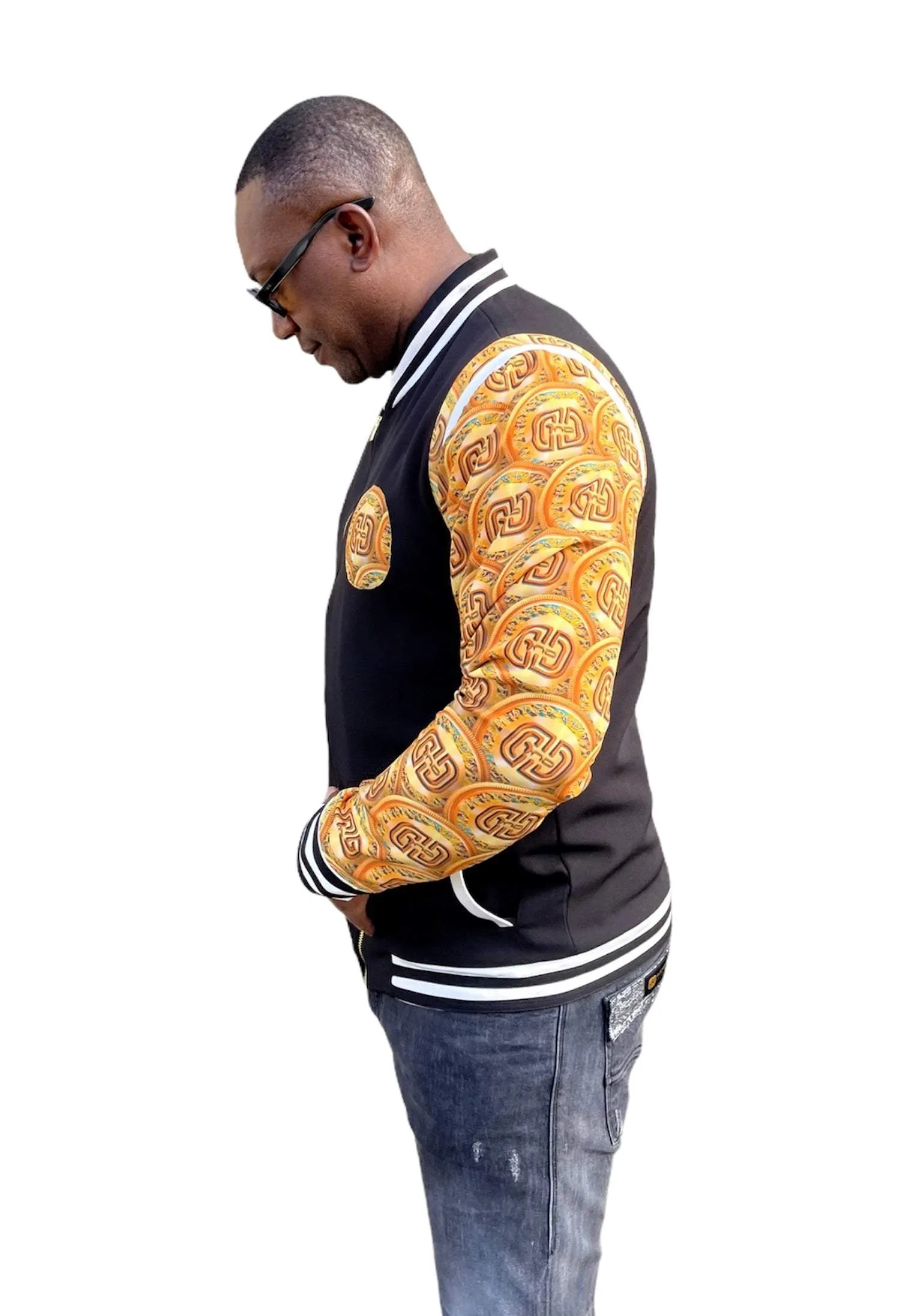 African Bomber Jacket For Men Yellow
