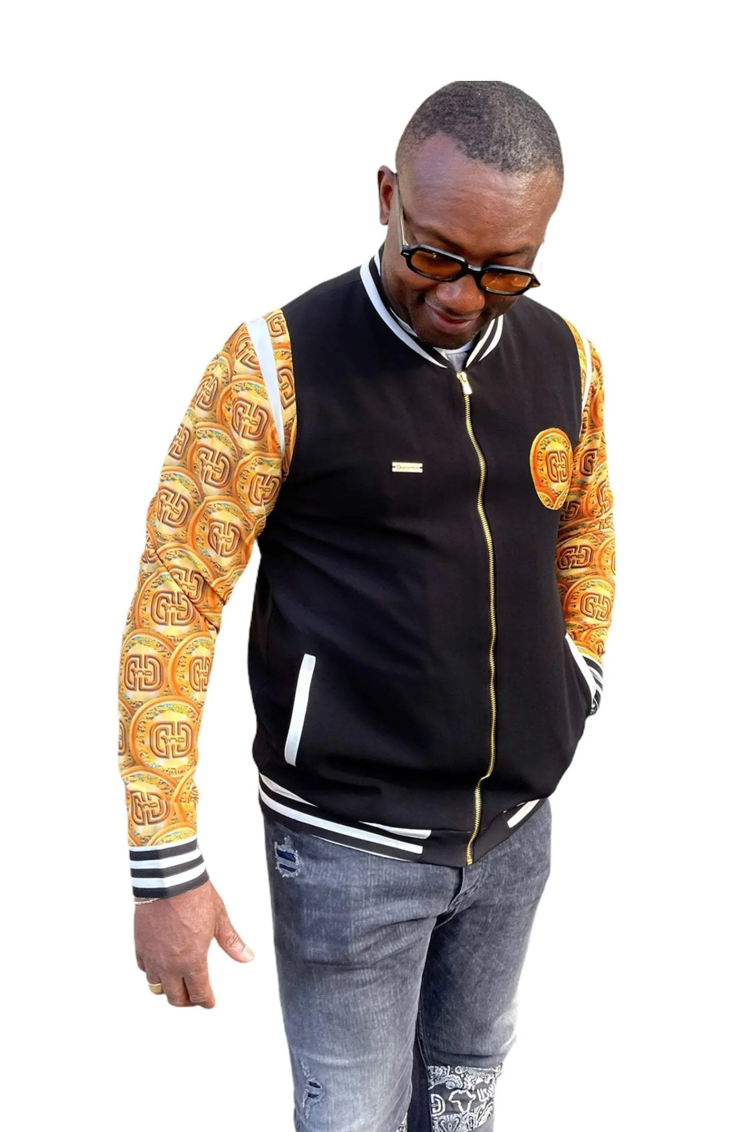 African Bomber Jacket For Men Yellow