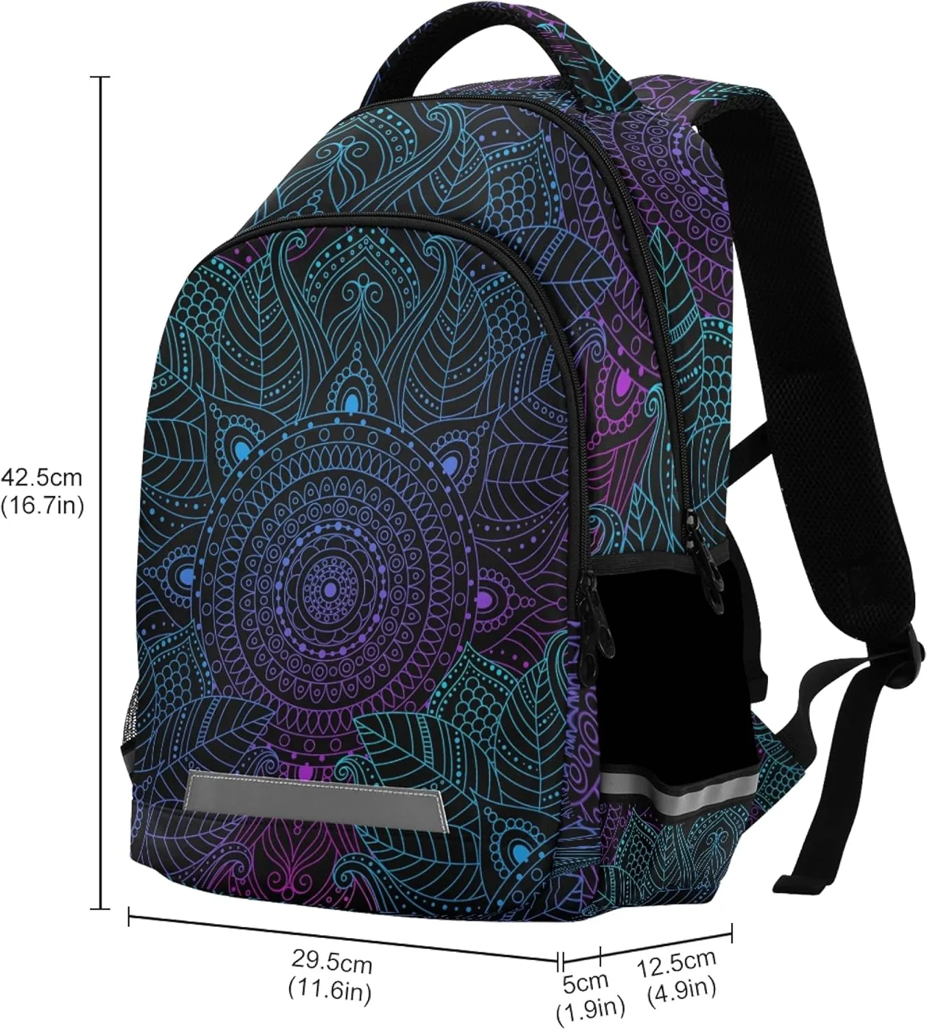 ALAZA Art Arabesque Mandala Boho Ethnic Bohemian Backpack Purse for Women Men Personalized Laptop Notebook Tablet School Bag Stylish Casual Daypack, 13 14 15.6 inch