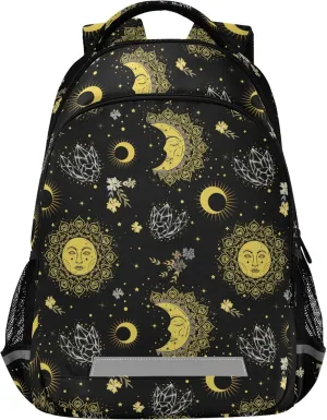 ALAZA Bohemian Sun Moon Boho Alchemy Backpack Purse for Women Men Personalized Laptop Notebook Tablet School Bag Stylish Casual Daypack, 13 14 15.6 inch