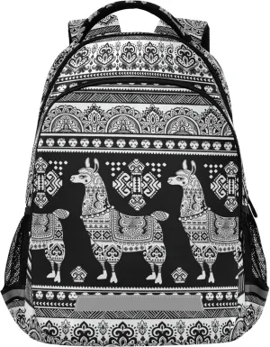 ALAZA Cute Alpaca Llama Ethnic Boho Bohemian Backpack Purse for Women Men Personalized Laptop Notebook Tablet School Bag Stylish Casual Daypack, 13 14 15.6 inch