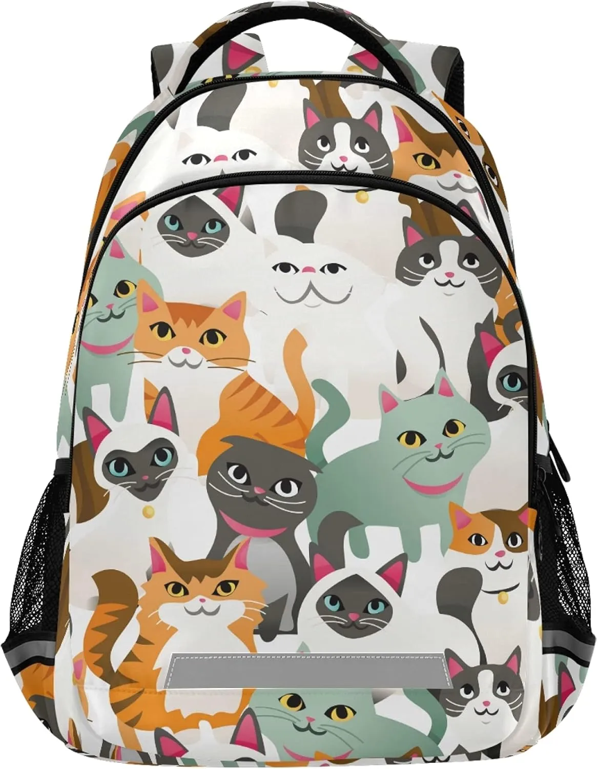 ALAZA Cute Cat Kitten Print Cartoon Backpack Purse for Women Men Personalized Laptop Notebook Tablet School Bag Stylish Casual Daypack, 13 14 15.6 inch