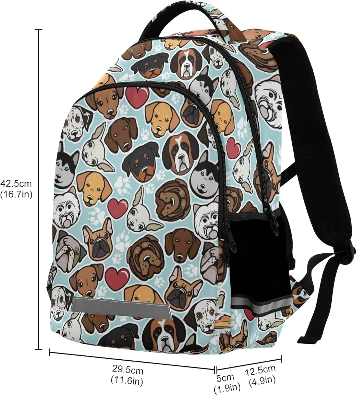 ALAZA Cute Dog Print Doodle Animal Backpack Purse for Women Men Personalized Laptop Notebook Tablet School Bag Stylish Casual Daypack