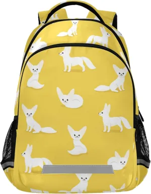 ALAZA Cute Fennec Fox Animal Yellow Backpack Purse for Women Men Personalized Laptop Notebook Tablet School Bag Stylish Casual Daypack, 13 14 15.6 inch