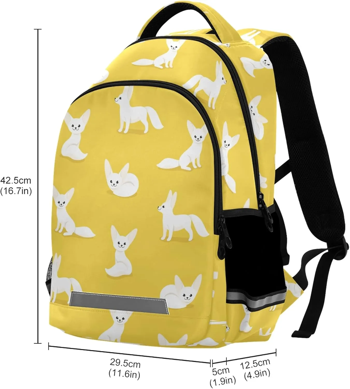 ALAZA Cute Fennec Fox Animal Yellow Backpack Purse for Women Men Personalized Laptop Notebook Tablet School Bag Stylish Casual Daypack, 13 14 15.6 inch