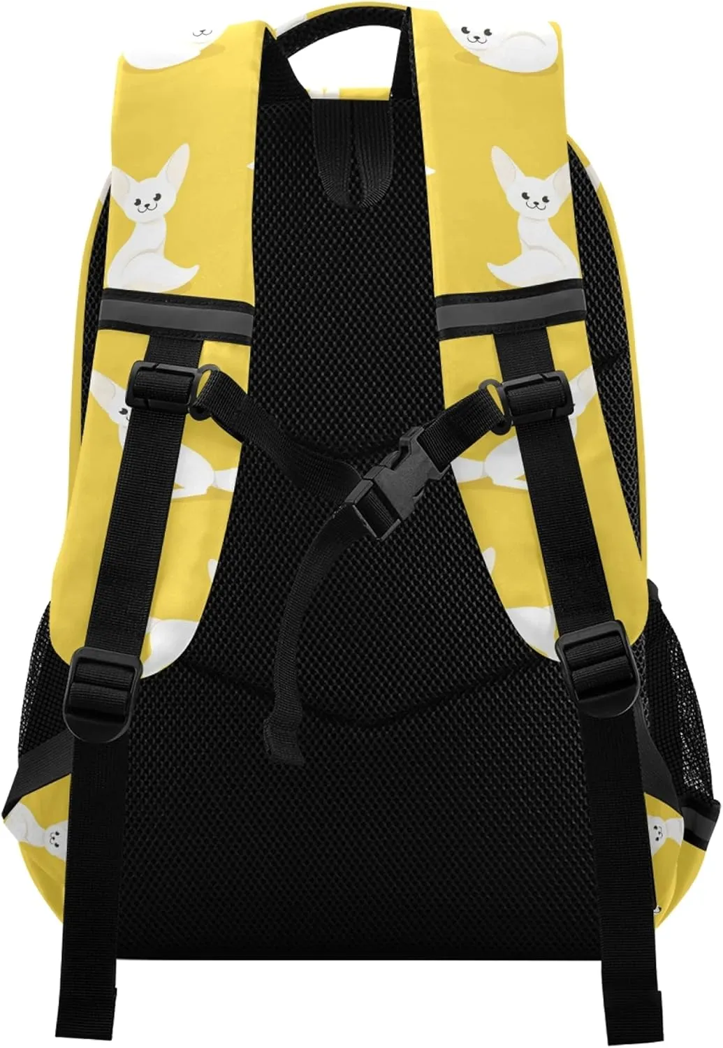 ALAZA Cute Fennec Fox Animal Yellow Backpack Purse for Women Men Personalized Laptop Notebook Tablet School Bag Stylish Casual Daypack, 13 14 15.6 inch