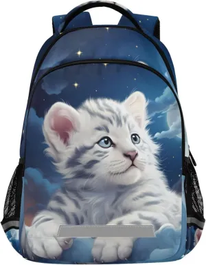 ALAZA Cute White Tiger Baby Backpack Purse for Women Men Personalized Laptop Notebook Tablet School Bag Stylish Casual Daypack, 13 14 15.6 inch