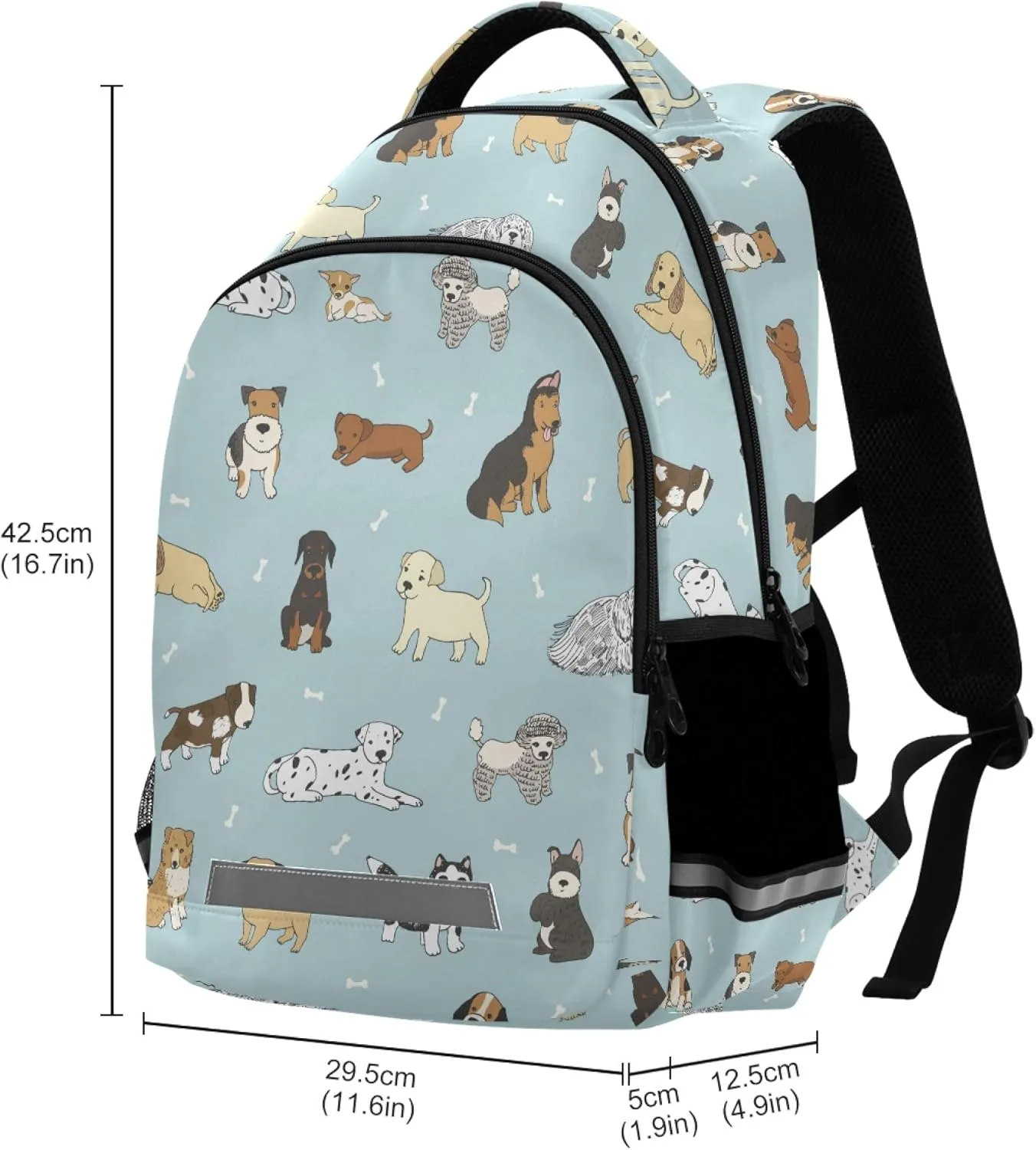 ALAZA Dog Print Cute Doodle Puppy Backpack Purse for Women Men Personalized Laptop Notebook Tablet School Bag Stylish Casual Daypack, 13 14 15.6 inch