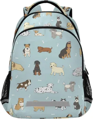 ALAZA Dog Print Cute Doodle Puppy Backpack Purse for Women Men Personalized Laptop Notebook Tablet School Bag Stylish Casual Daypack, 13 14 15.6 inch