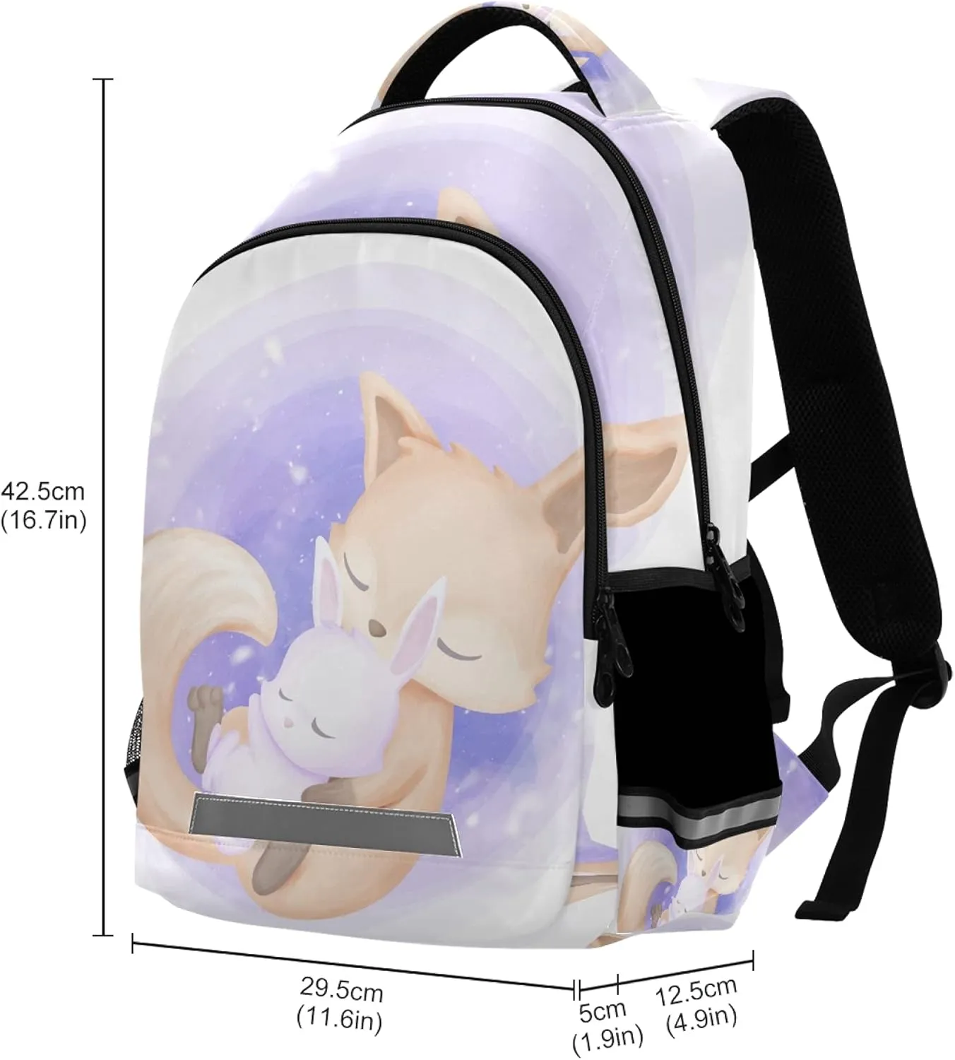 ALAZA Fox Baby Rabbit Animal Print Backpack Purse for Women Men Personalized Laptop Notebook Tablet School Bag Stylish Casual Daypack, 13 14 15.6 inch