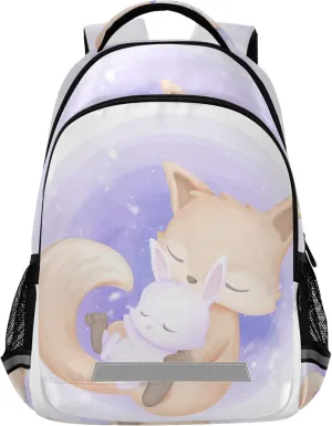 ALAZA Fox Baby Rabbit Animal Print Backpack Purse for Women Men Personalized Laptop Notebook Tablet School Bag Stylish Casual Daypack, 13 14 15.6 inch