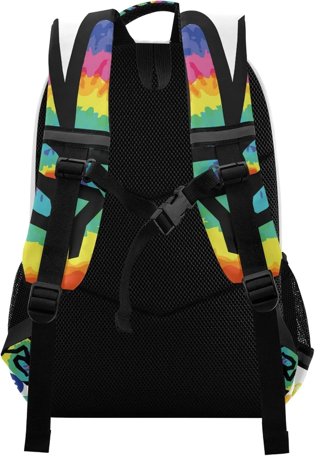 ALAZA Hippie Rainbow Peace Sign Gesture Symbol Backpack Purse for Women Men Personalized Laptop Notebook Tablet School Bag Stylish Casual Daypack, 13 14 15.6 inch