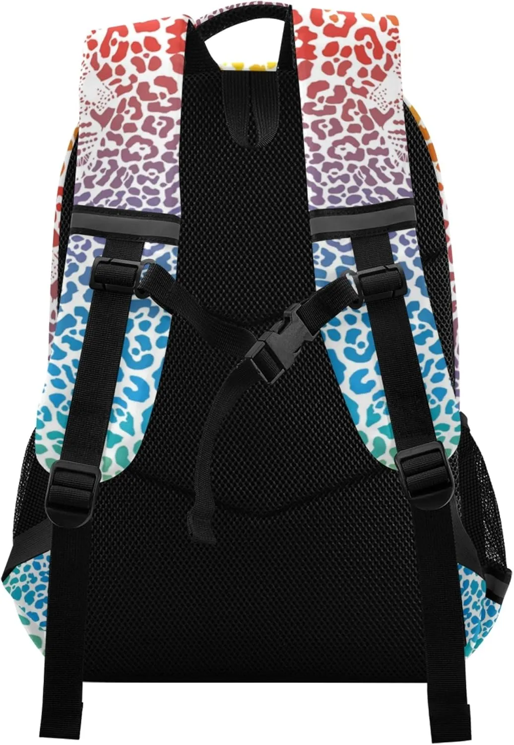 ALAZA Leopard Print Cheetah Animal Rainbow Colorful Backpack Purse for Women Men Personalized Laptop Notebook Tablet School Bag Stylish Casual Daypack, 13 14 15.6 inch