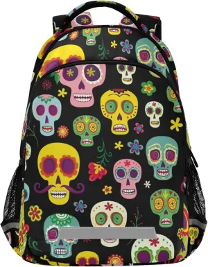 ALAZA Mexican Sugar Skull Day Of The Dead Backpack Purse for Women Men Personalized Laptop Notebook Tablet School Bag Stylish Casual Daypack, 13 14 15.6 inch