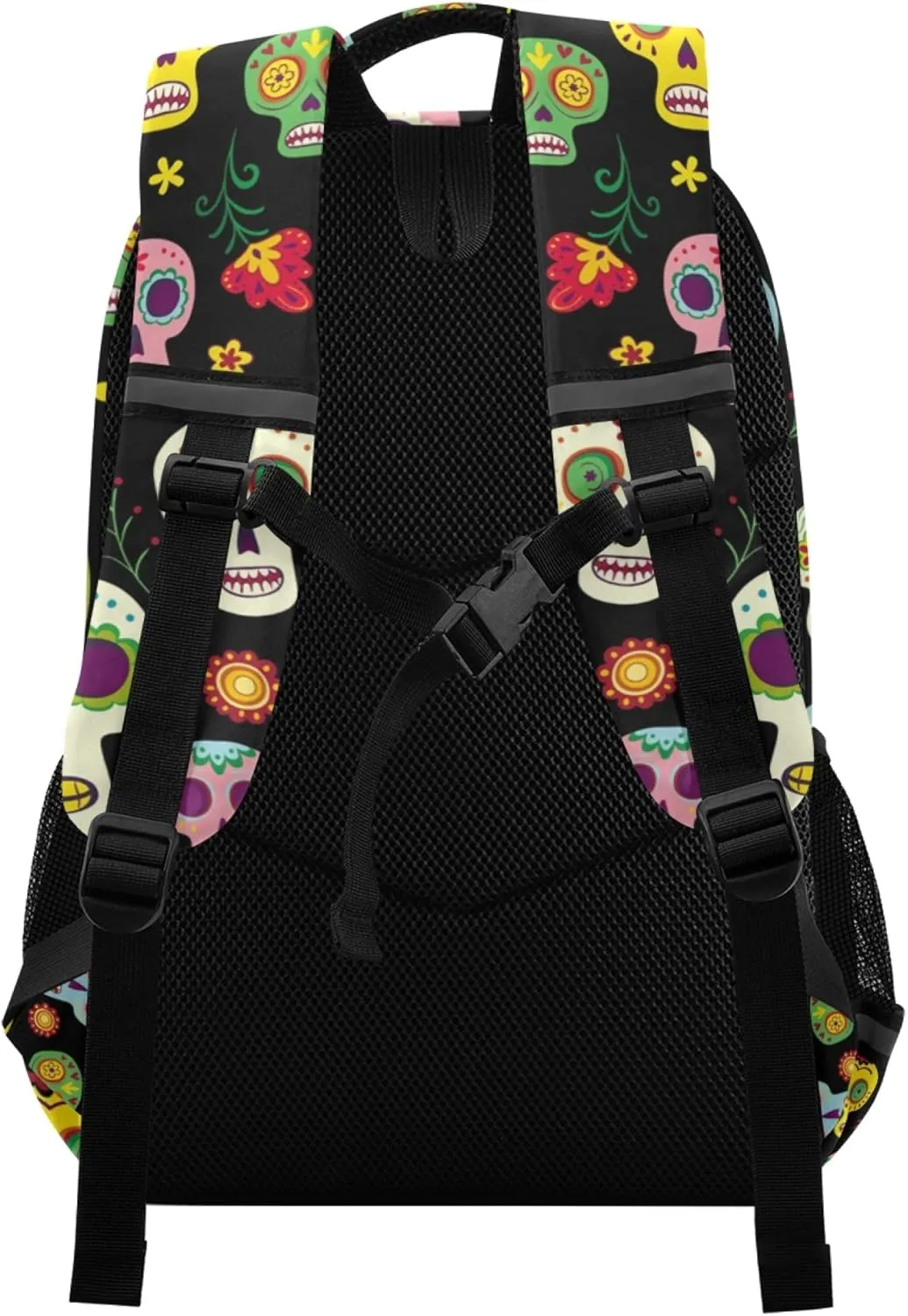 ALAZA Mexican Sugar Skull Day Of The Dead Backpack Purse for Women Men Personalized Laptop Notebook Tablet School Bag Stylish Casual Daypack, 13 14 15.6 inch