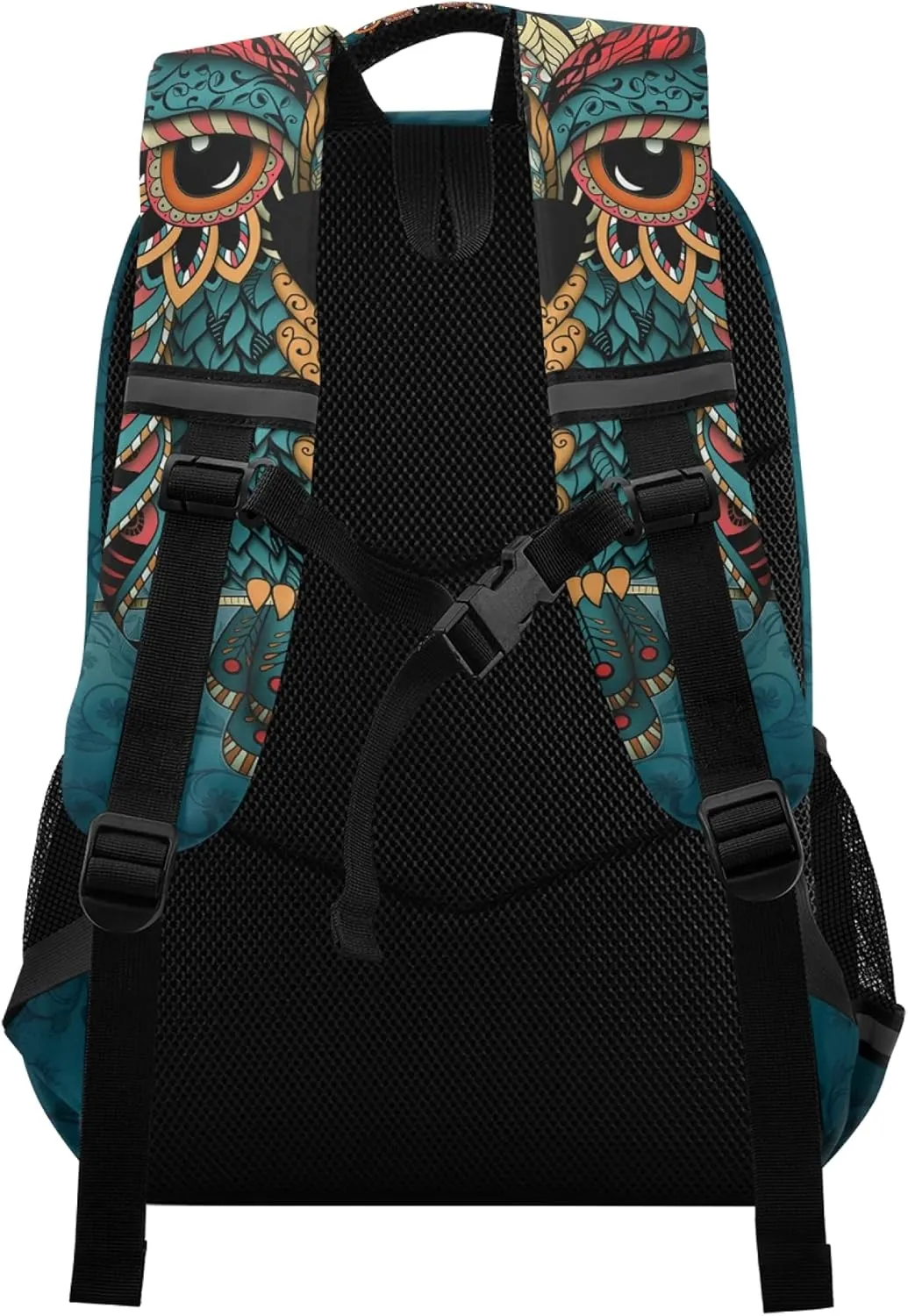 ALAZA Owl Print Boho Ethnic Backpack Purse for Women Men Personalized Laptop Notebook Tablet School Bag Stylish Casual Daypack, 13 14 15.6 inch