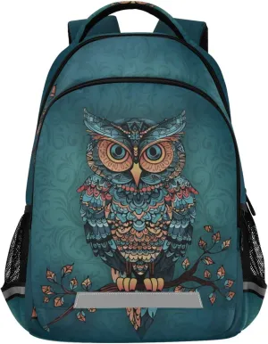 ALAZA Owl Print Gothic Boho Backpack Purse for Women Men Personalized Laptop Notebook Tablet School Bag Stylish Casual Daypack, 13 14 15.6 inch