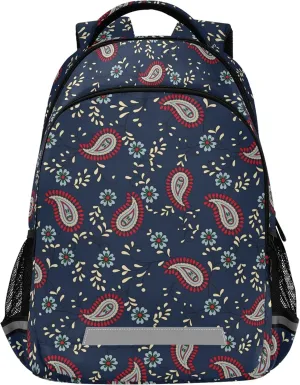 ALAZA Paisley Flowers Ethnic Pattern Backpack Purse for Women Men Personalized Laptop Notebook Tablet School Bag Stylish Casual Daypack, 13 14 15.6 inch
