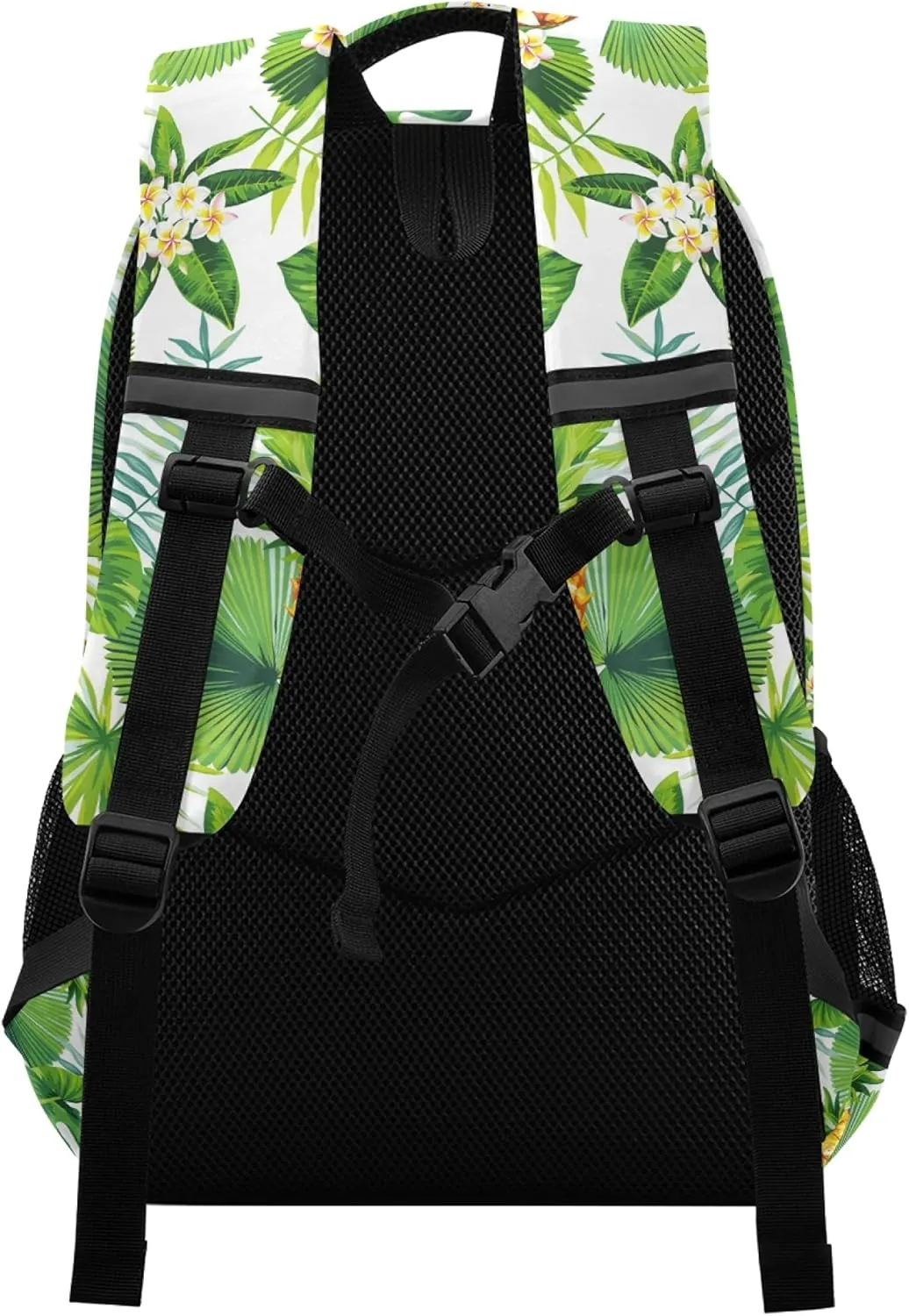 ALAZA Pineapple Tropical Palm Leaf And Flower Backpack Purse for Women Men Personalized Laptop Notebook Tablet School Bag Stylish Casual Daypack, 13 14 15.6 inch