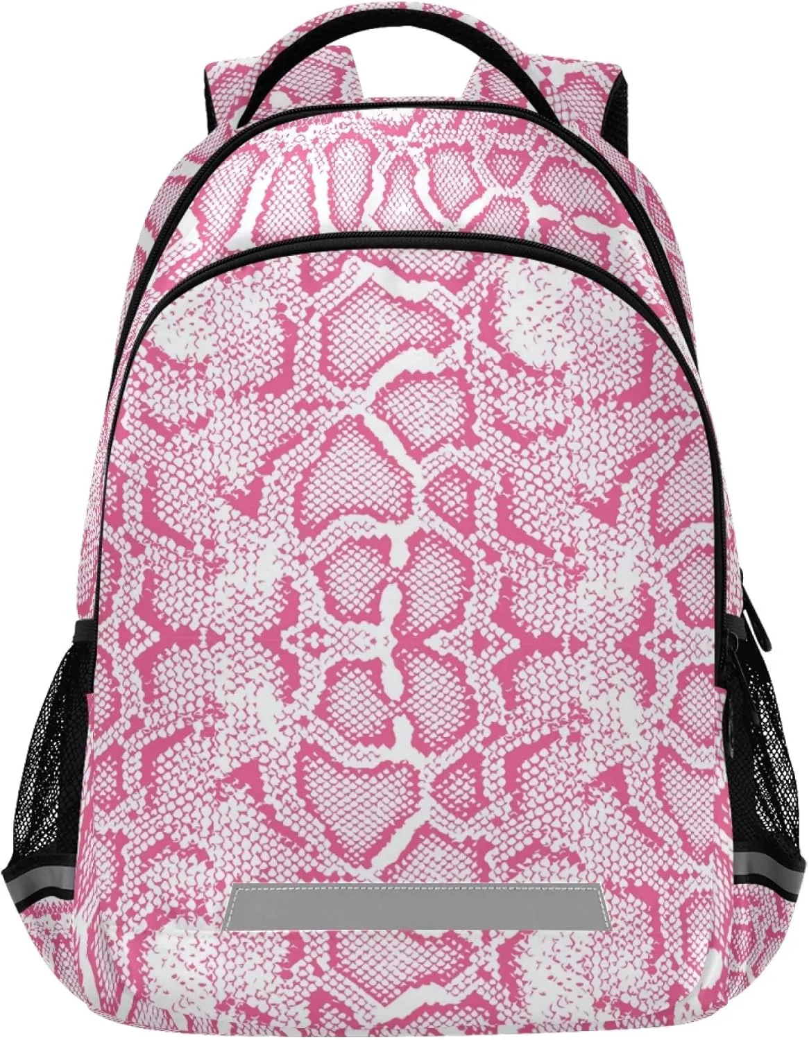 ALAZA Pink Snake Skin Animal Print Backpack Purse for Women Men Personalized Laptop Notebook Tablet School Bag Stylish Casual Daypack, 13 14 15.6 inch