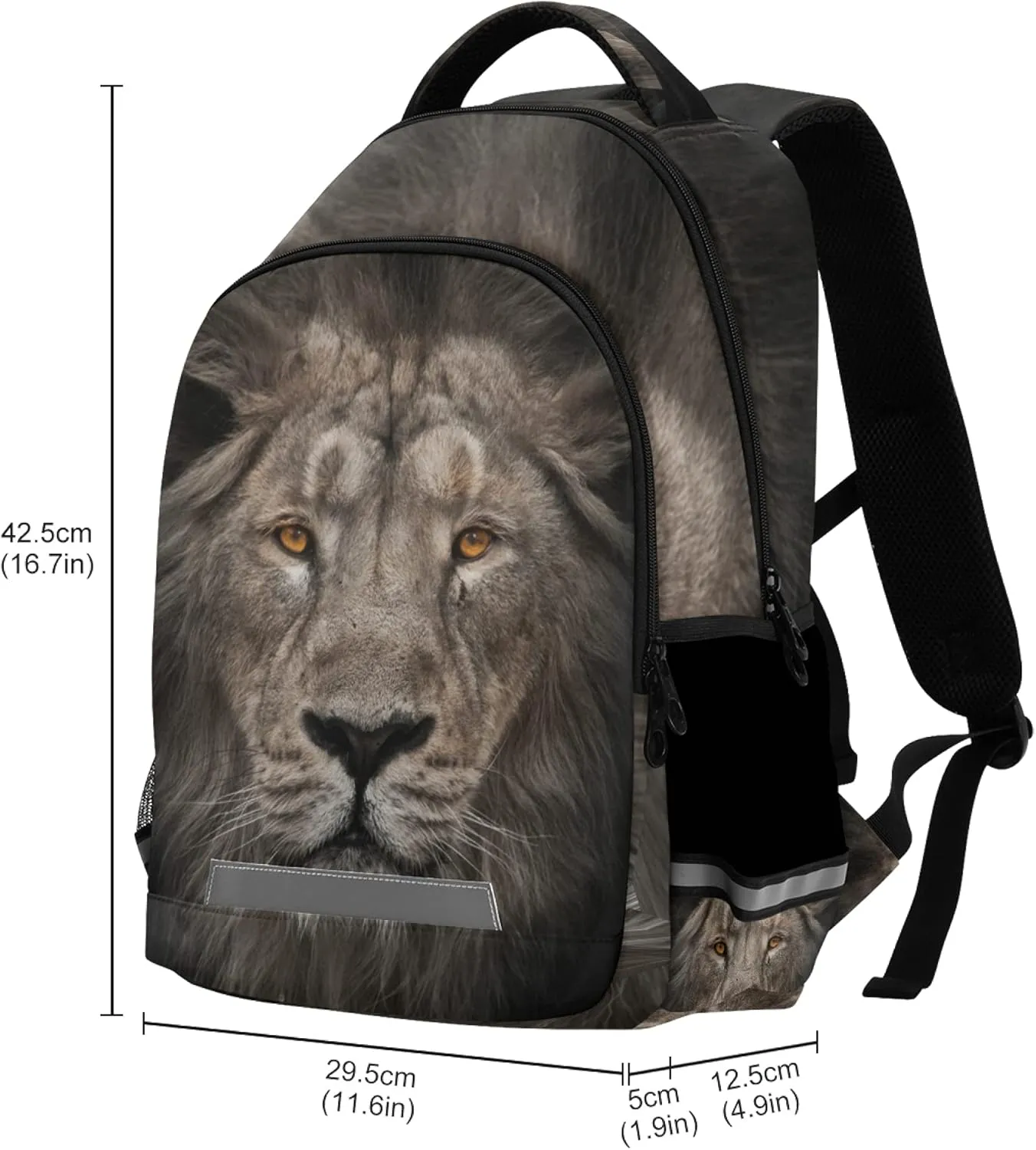 ALAZA Portrait Of Lion Animal Print Backpack Purse for Women Men Personalized Laptop Notebook Tablet School Bag Stylish Casual Daypack, 13 14 15.6 inch