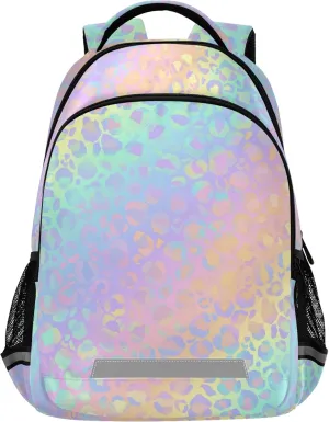 ALAZA Rainbow Leopard Print Cheetah Backpack Purse for Girls Boys Kids Women Personalized Laptop Notebook Tablet School Bag Stylish Casual Daypack, 13 14 15.6 inch