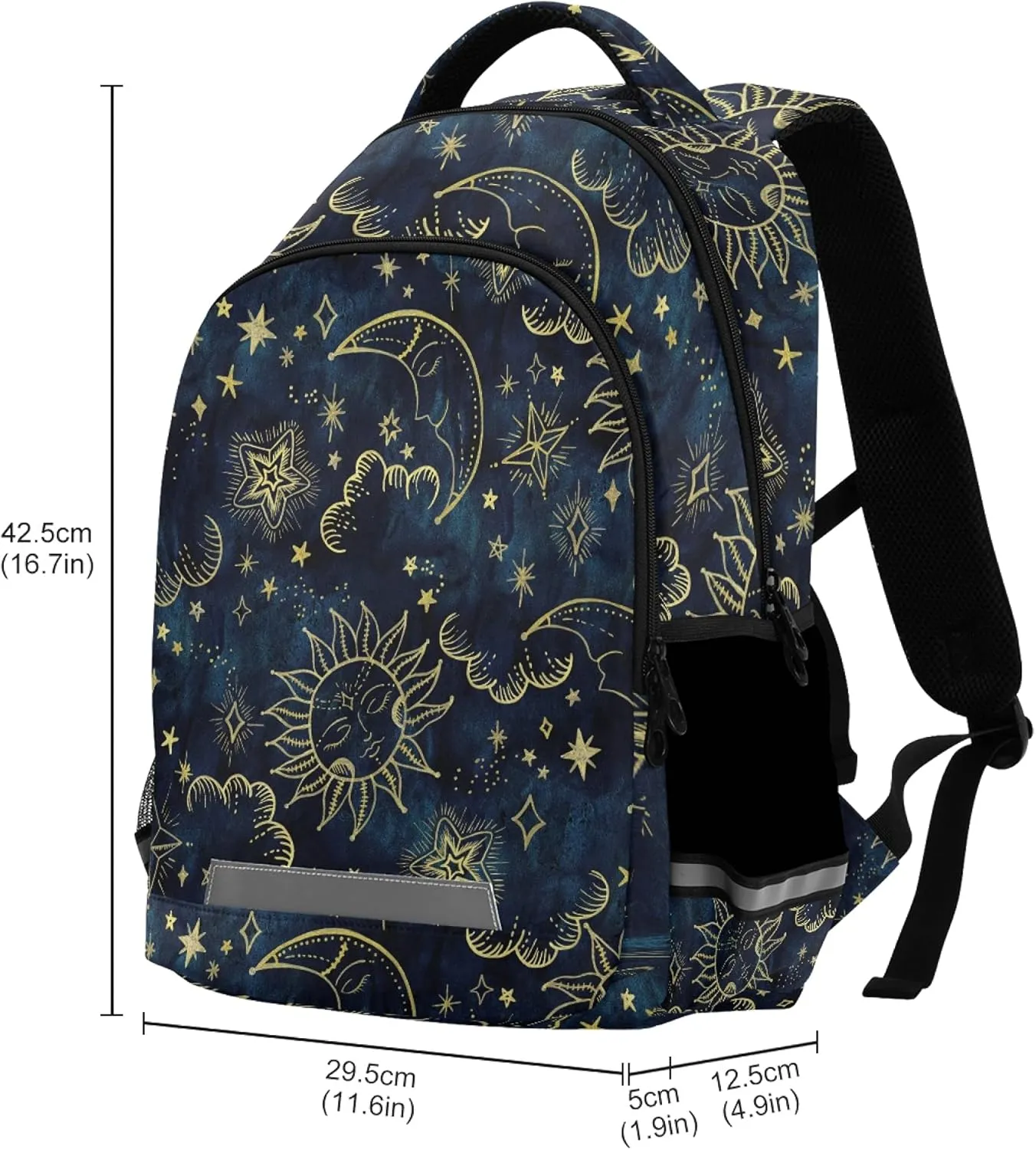 ALAZA Sun Moon Boho Cosmos Astrology Backpack Purse for Women Men Personalized Laptop Notebook Tablet School Bag Stylish Casual Daypack, 13 14 15.6 inch