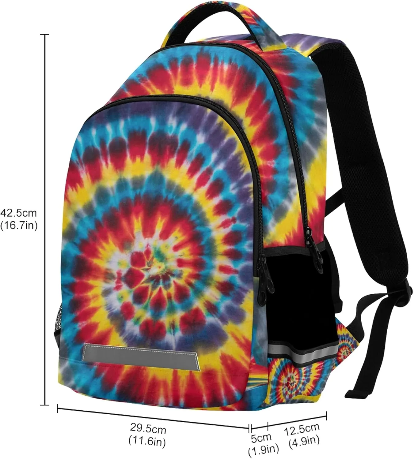ALAZA Tie Dye Yellow Red Psychedelic Swirl Backpack Purse for Women Men Personalized Laptop Notebook Tablet School Bag Stylish Casual Daypack, 13 14 15.6 inch