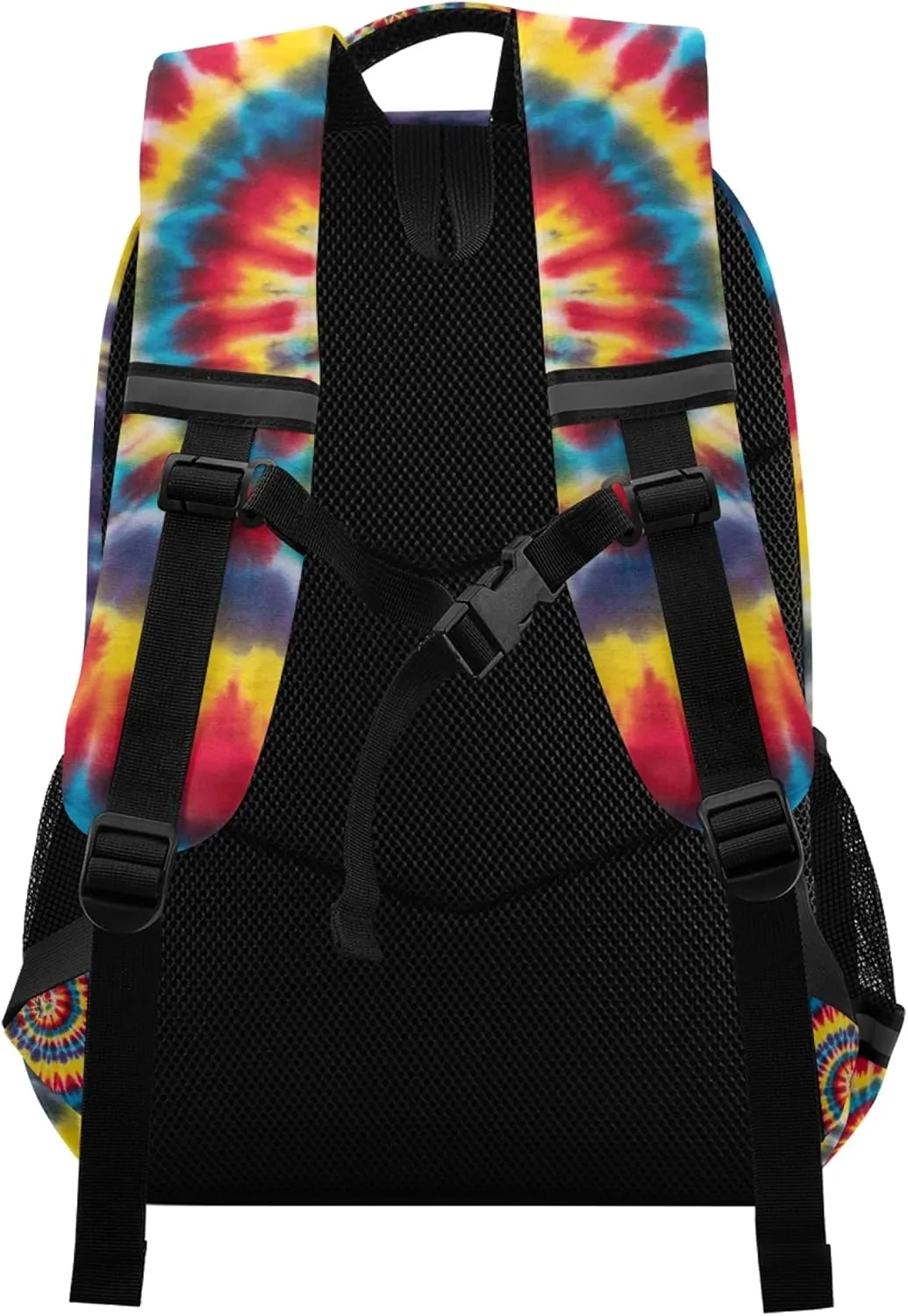 ALAZA Tie Dye Yellow Red Psychedelic Swirl Backpack Purse for Women Men Personalized Laptop Notebook Tablet School Bag Stylish Casual Daypack, 13 14 15.6 inch