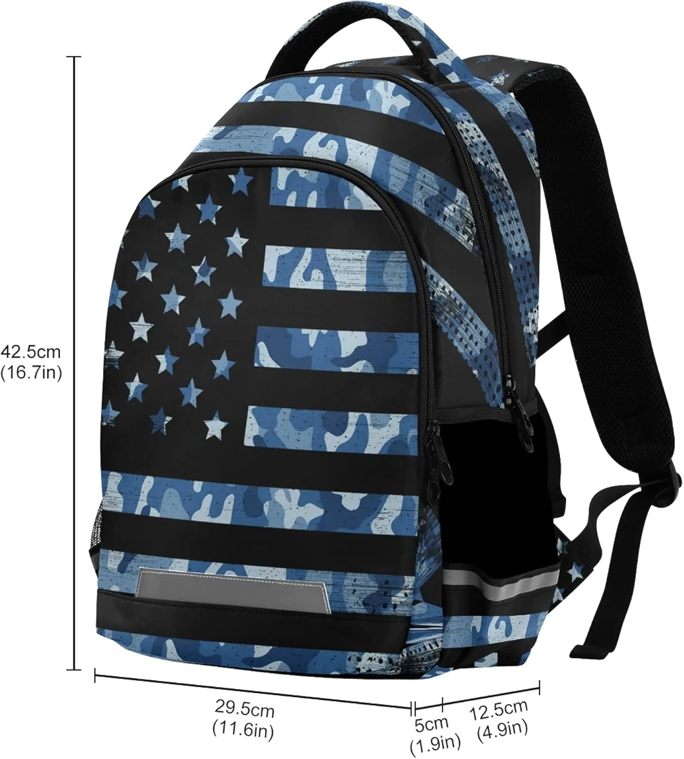 ALAZA USA American Flag Navy Camouflage Backpack Purse for Women Men Personalized Laptop Notebook Tablet School Bag Stylish Casual Daypack, 13 14 15.6 inch