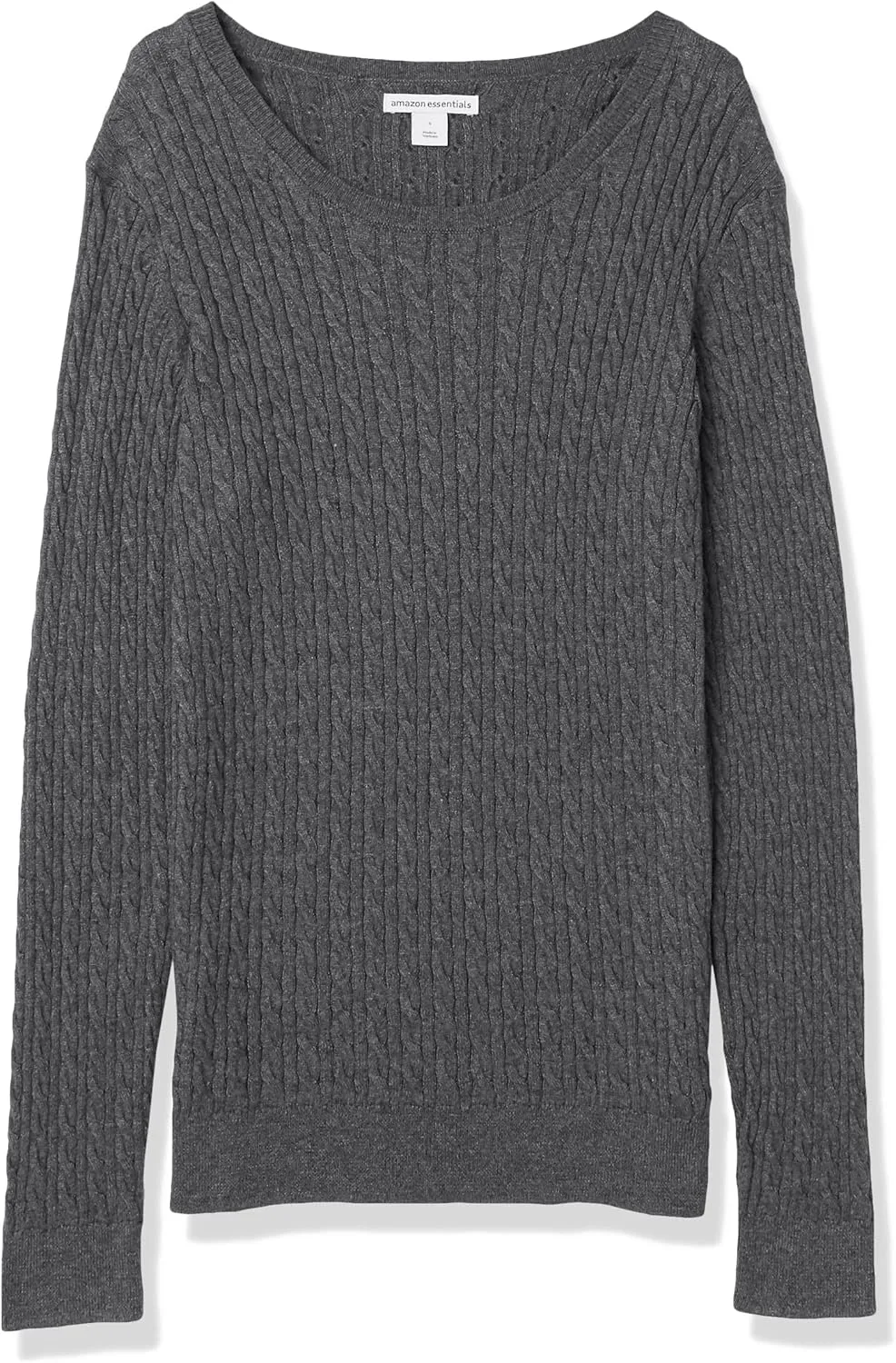 Amazon Essentials Women's Lightweight Long-Sleeve Cable Crewneck Sweater (Available in Plus Size)