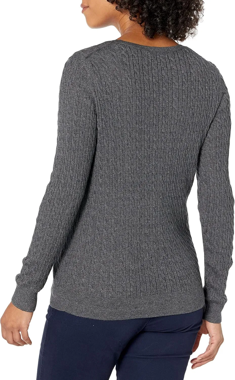 Amazon Essentials Women's Lightweight Long-Sleeve Cable Crewneck Sweater (Available in Plus Size)
