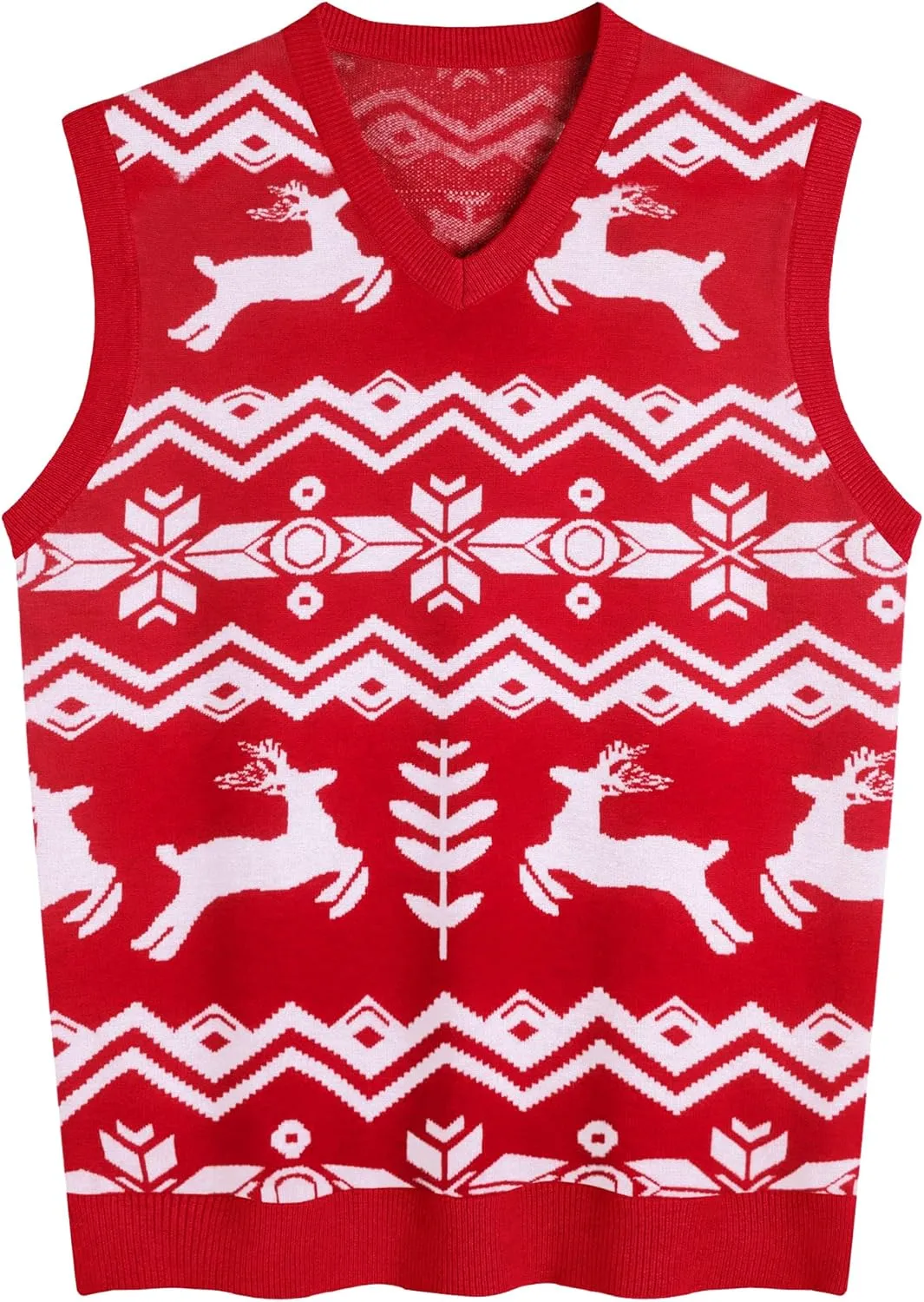 Amussiar Men's Casual Sweater Vest V-Neck Slim Fit Sleeveless Sweater Knitted Pullover Vest