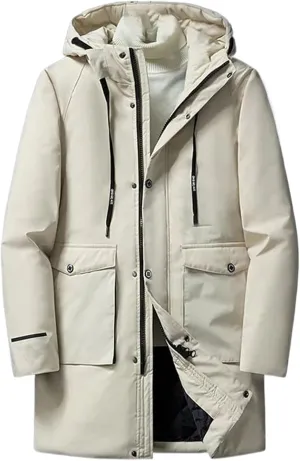 Aoleaky Long Cotton Padded Black Jacket Men Winter Coat Outerwear Hood Windbreaker Warm Thick Thermal Parka