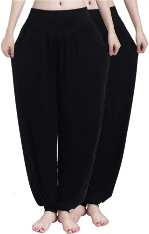 ARJOSA Women's Yoga Harem Pants Flare Loose Baggy Wide Leg Lounge Pajama Bottoms