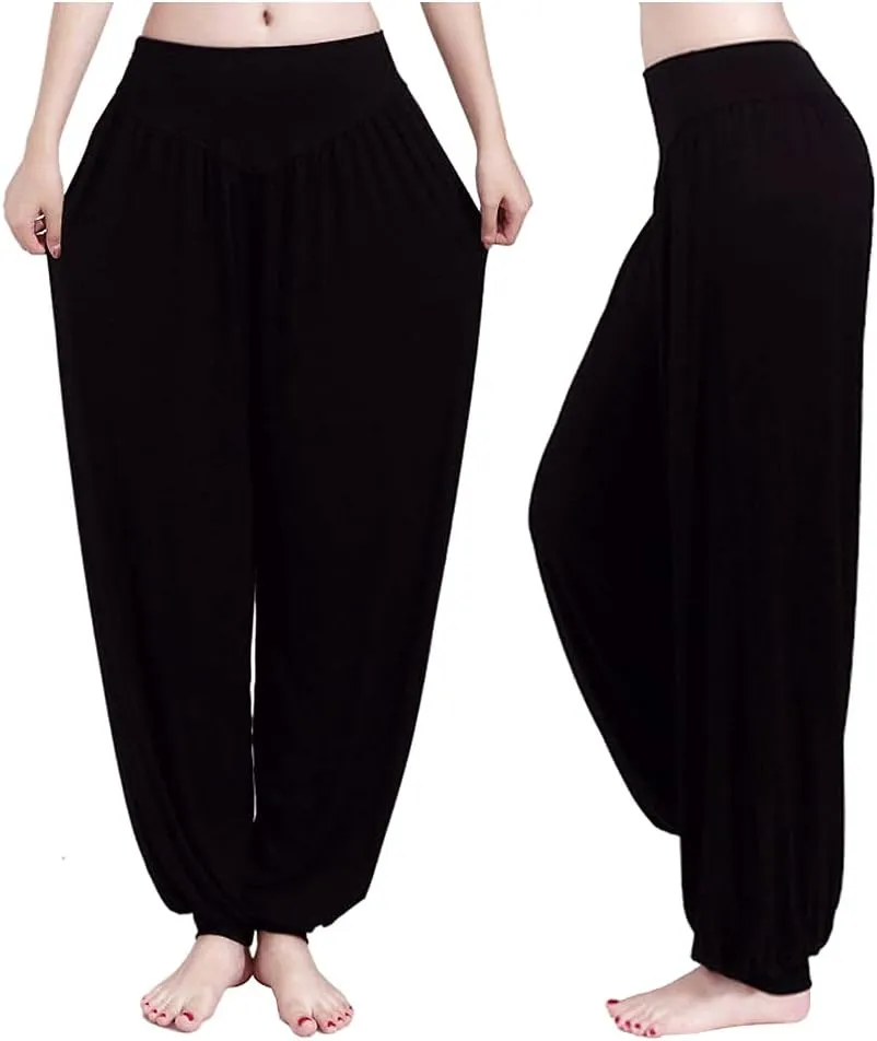 ARJOSA Women's Yoga Harem Pants Flare Loose Baggy Wide Leg Lounge Pajama Bottoms