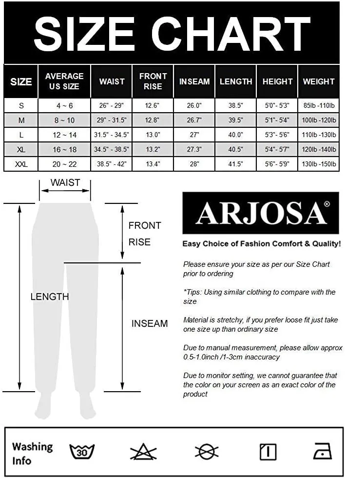 ARJOSA Women's Yoga Harem Pants Flare Loose Baggy Wide Leg Lounge Pajama Bottoms
