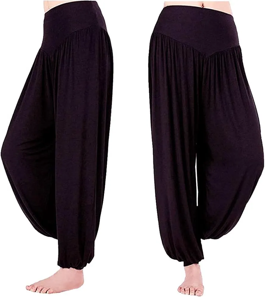 ARJOSA Women's Yoga Harem Pants Flare Loose Baggy Wide Leg Lounge Pajama Bottoms