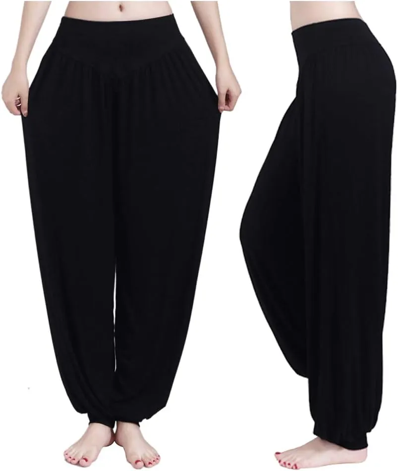 ARJOSA Women's Yoga Harem Pants Flare Loose Baggy Wide Leg Lounge Pajama Bottoms