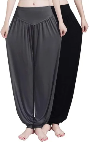 ARJOSA Women's Yoga Harem Pants Flare Loose Baggy Wide Leg Lounge Pajama Bottoms